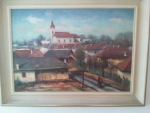 Predám malovaný obraz dedinky Moravany