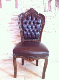 BOSTON- Štýlová hnedá stolička s hnedou kožou