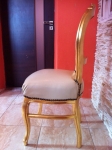 VERONA- Štýlová zlatá stolička s bielou kožou