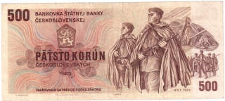 Bankovka 500 (päťsto) korún Československých - 1973