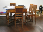 Starozitny viedensky stol a 6 stoliciek