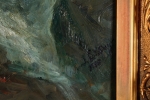 Vodopád. Velký obraz z 19. století. Signovaný