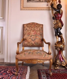 Křeslo Ludvík XV čalouněné goblénem