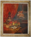 Karel Van Belle - zátiší s květinami a ovocem