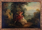 Galantní scéna. 19. století. Olej na desce