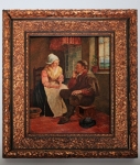 Holandský obraz v renesančním stylu. Olej na dřevu