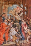 Gobelín "Klanění tří králů". Signováno P.P.Rubens
