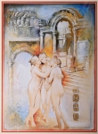 Obraz „Tři Grácie” ve zlatém rámu