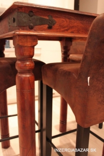 Teakový konferenčný stolík, kuchynský stôl drevo palisander - INDIA, stoličky