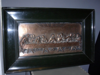 Prodám relief - kopii Poslední večeře Páně 50x23,5 s rámem 71x 44,5 cm